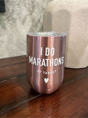 Room Essentials Rose Gold Insulated Tumbler with White Text